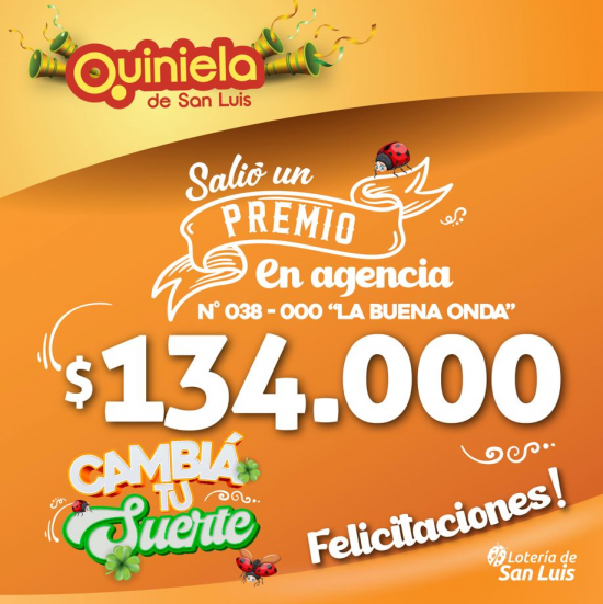 ¡Salió un premio de Quiniela en San Luis !